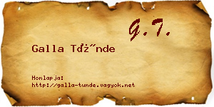 Galla Tünde névjegykártya
